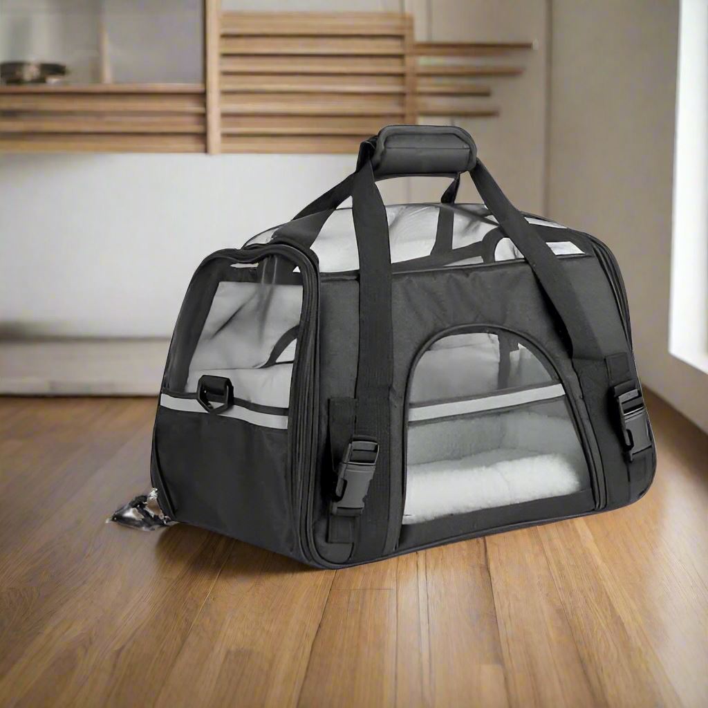 Sac de Transport pour Chien - DogCarrierBag™ - Noir - Mon chien content