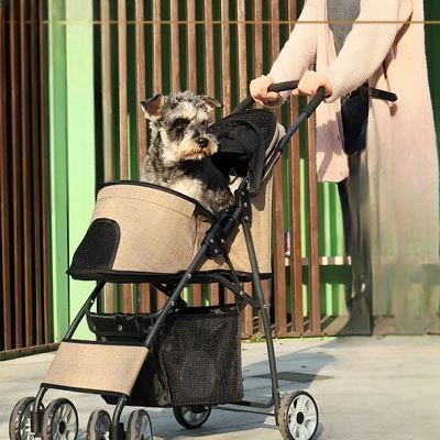 Poussette pour Chien - PetStroller™ - Beige - Mon chien content