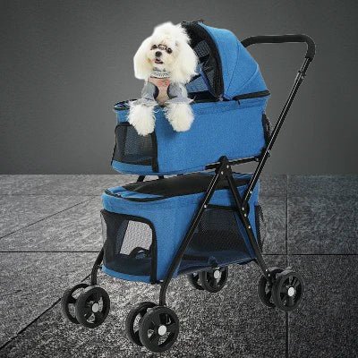 Poussette pour Chien - PetStroller™ - Bleu - Mon chien content