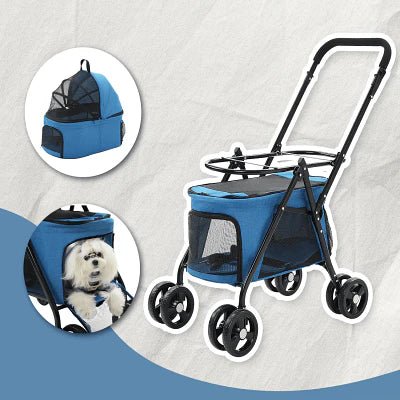 Poussette pour Chien - PetStroller™ - Bleu - Mon chien content