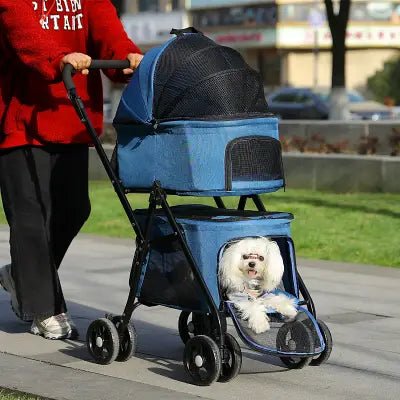 Poussette pour Chien - PetStroller™ - Bleu - Mon chien content