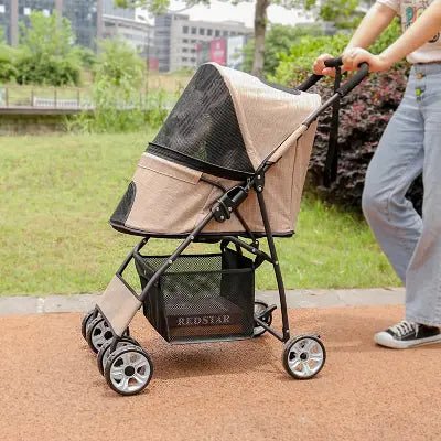Poussette pour Chien - PetStroller™ - Beige - Mon chien content