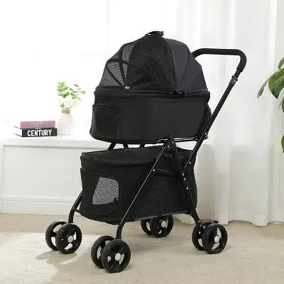 Poussette pour Chien - PetStroller™ - Noir - Mon chien content
