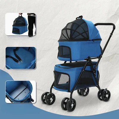Poussette pour Chien - PetStroller™ - Bleu - Mon chien content