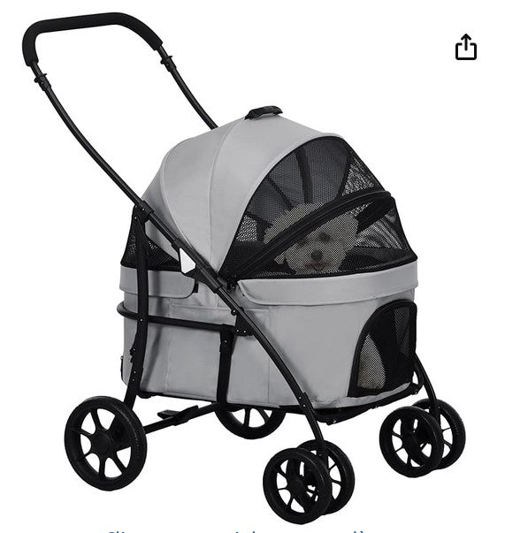PawHut Poussette pour chien | Pliable amovible - Mon chien content