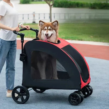 Poussette pour Chien - StrollyPet™ - Rouge - Mon chien content