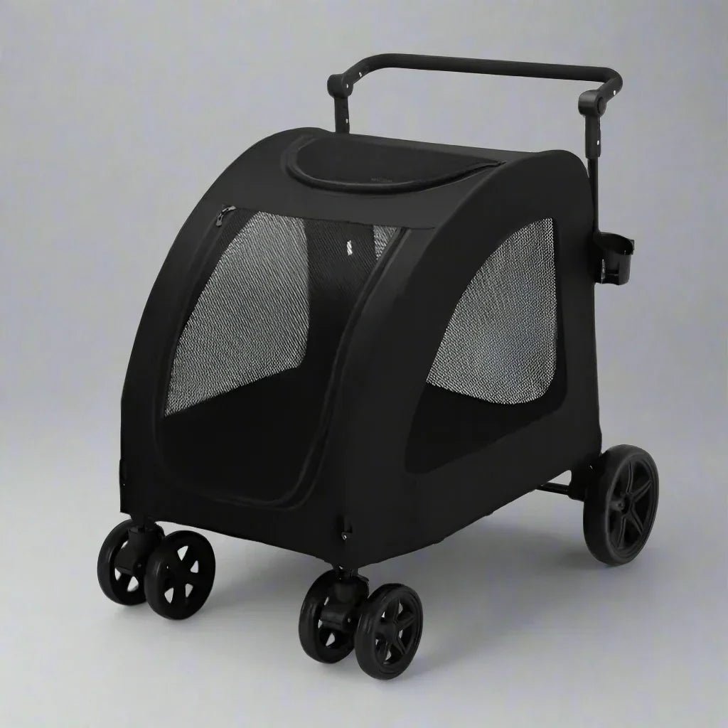 Poussette pour Chien - StrollyPet™ - Noir - Mon chien content