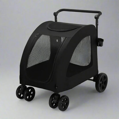 Poussette pour Chien - StrollyPet™ - Noir - Mon chien content