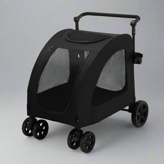 Poussette pour Chien - StrollyPet™ - Noir - Mon chien content