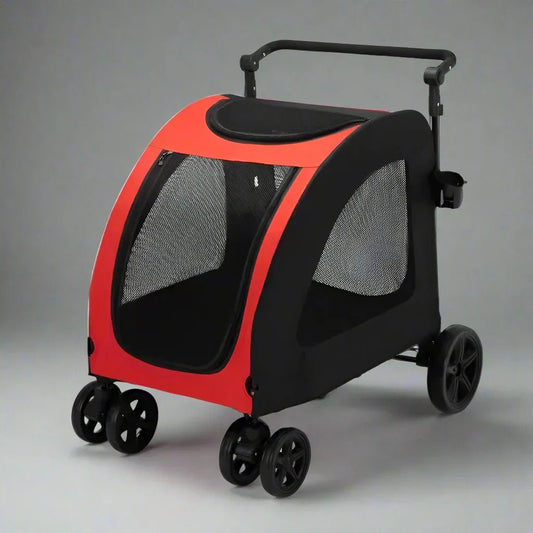 Poussette pour Chien - StrollyPet™ - Rouge - Mon chien content