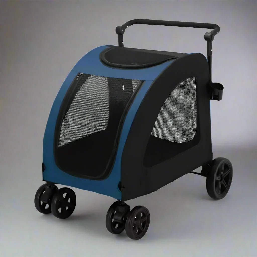 Poussette pour Chien - StrollyPet™ - Bleu - Mon chien content