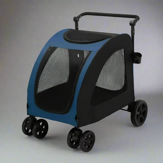 Poussette pour Chien - StrollyPet™ - Bleu - Mon chien content