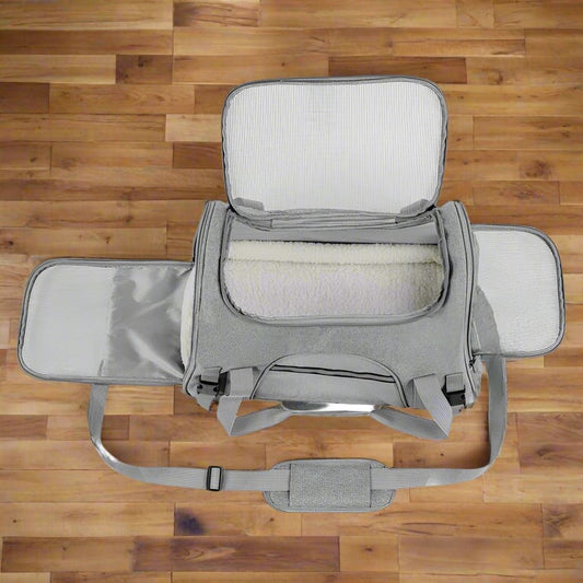 Sac de Transport pour Chien - DogCarrierBag™ - Gris - Mon chien content