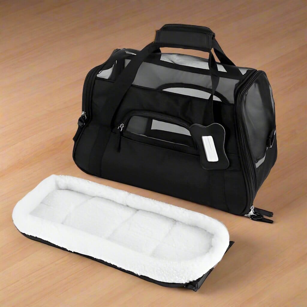 Sac de Transport pour Chien - DogCarrierBag™ - Noir - Mon chien content